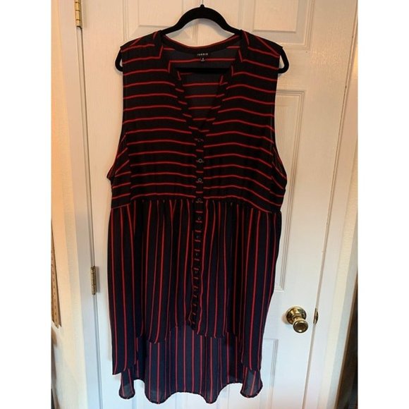 Torrid Plus Size Hi Low Sleeveless Babydoll Blouse -‎ 4X - Picture 1 of 4